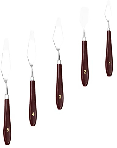 ibasenice 5piezas Espátula Para Pintura Al Óleo Herramienta Para Mezclar Colores Raspador De Pigmentos Para Artistas Estudio o Taller Resistentes Arañazos