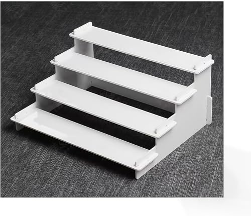 Loopunk Acrilico Display Stand, Bianca Scaffale in Acrilico a 4 gradini Espositore, Spettacolo Cupcake Rossetto Smalto UnghieArtigianato (25x20x12cm)
