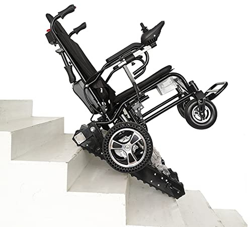 Elektrischer Kletterrollstuhl aus Aluminiumlegierung, Faltbarer elektrischer Treppenlift-Rollstuhl, mit anhebendem Kopfkissen, für Treppenevakuierungs-Gehhilfe, behinderte Erwachsene, ältere Mensche