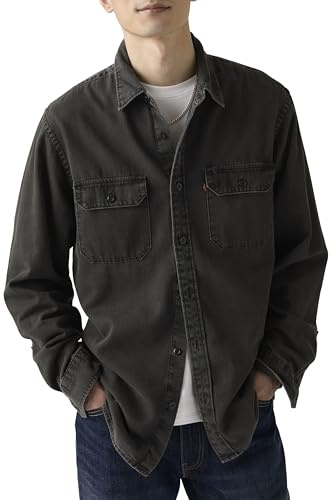 Levi's Men's Jackson Worker Shirt, Cosmo Washed Black, L