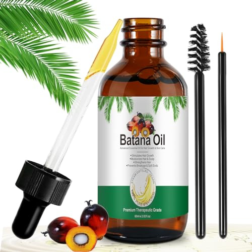 Batana olja för hår, Batana-olja för hårbotten stimulerar hårtillväxt och mot håravfall, gör ditt hår mjukare för hår, ögonfransar, ögonbryn, hud (60ML)