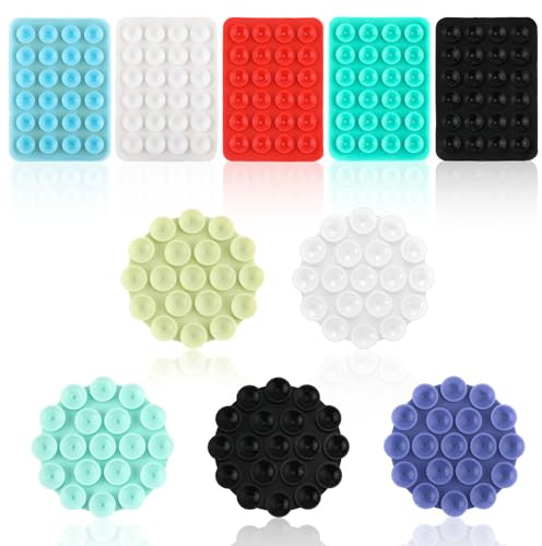 PEUTIER 10pcs Silicone Suction Cup Phone Holders for, Multipurpose Suction Grip Case Adhesive Phone Sticker Mount for Car Silicone Mat Pad for Mobile Phones Mobile Power