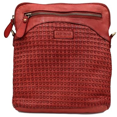 Zerimar Geflochtene Umhängetasche für Damen | Echte Ledertasche mit Reißverschluss | Verstellbarer und Abnehmbarer Schultergurt | Handgefertigt in Spanien | Ledertaschen mit 4 Taschen