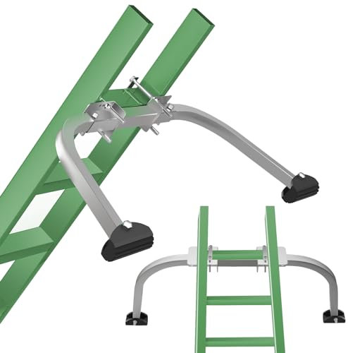 GDJZXD Leiterstabilisator, Abstandshalter für Dachleitern, Leiterstabilisator fürs Dach, Aluminium-Leiterdachhaken, Robustes Leiterzubehör für Dachrinnen mit Rutschfester Gummiunterlage