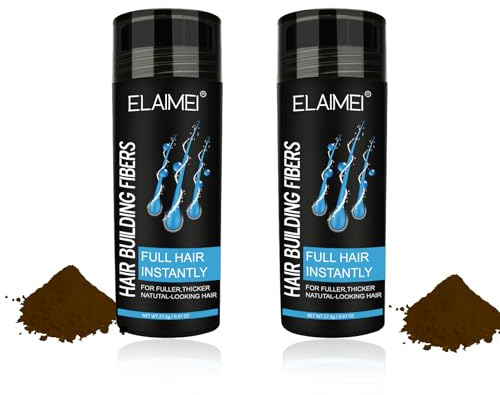 Hinourisha 2 pcs Hair Building Fibers, Hair Fibres Brone, Professional Fiber Hair Powder, Hair Loss Concealer for Thinning Hair for Women and Men for Bald Spots & Thinning Hair