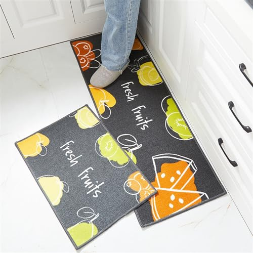 LULUMAIC Las alfombras y tapetes de Cocina Son Antideslizantes y absorben el Agua. Alfombra de Pasillo Lavable. Juego de 2 tapetes Antideslizantes para el Frente del Fregadero, lavandería, Pasillo,