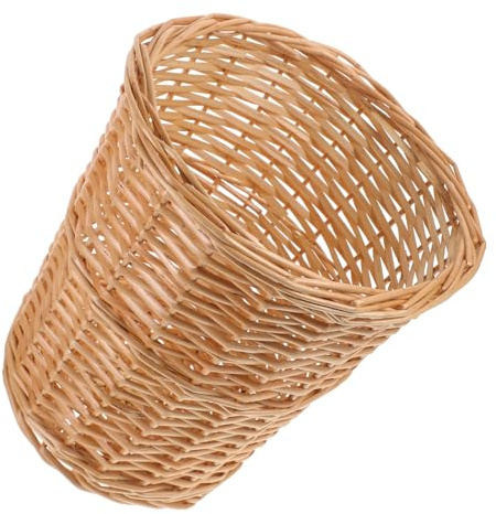 DIYEAH Poubelle et Élégante de Style Pastoral en Osier Tressé Naturel Panier à Ordures pour Usage Intérieur pour Maison et Bureau