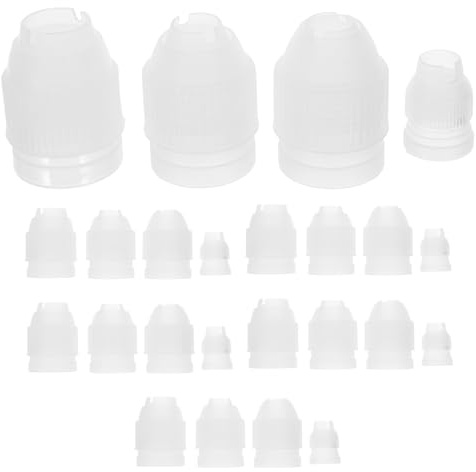 MAGICLULU 24pcs Piping Coupler Set Cake Decorating Couplers Pastry Nozzle Converters Baking Tools 1.6cm to 2.6cm Diameter for Professional Cake Making Accessories