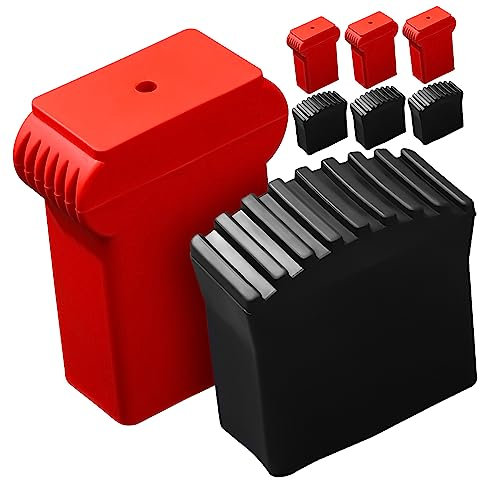 ETHZZLE 8pcs Rubber Ladder Feet Covers Ladder Foot Caps Non-Slip Protective Pads for Folding Household Step Black and Red Accessories Set
