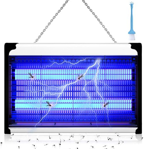 Elektrischer Insektenvernichter Elektrisch Fliegenfalle Mückenfalle Elektrischer mit Uv-Licht, Mückenlampe Mückenschutz Insektenlampe mit Aufhängekette, Fliegenvernichter für Küche Restaurants (6 W)