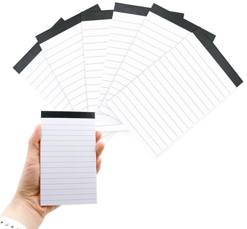 CiciIng Blocco note piccolo formato A7, 6 blocchi legali, mini blocchi di carta, blocchi di ricambio per lavoro, studio, ufficio, casa, 7 mm di larghezza, 30 fogli per blocco