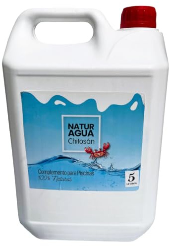 carretcar europea Floculante Natural Piscina 5 L con Chitosán | Clarificante Biodegradable – Elimina Turbidez y Residuos Orgánicos | Agua Cristalina sin Químicos | Mejora la Filtración y No Irrita