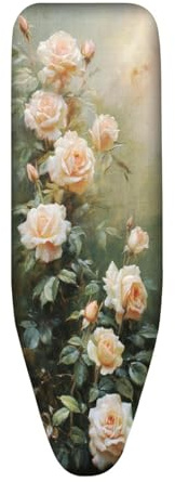 Housse Table à Repasser 120x40 Fleurs Roses Taille Universelle, avec Rembourrage, Cordon de Serrage, résistant aux brûlures et à la saleté, Durable et Facile à Installer