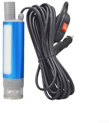 URPIZY 12V/24V 38 Mm Diesel-Wasserpumpe Elektrische Tauchpumpe Edelstahlgehäuse 30 L/min Förderleistung Tragbar Für Camping Angeln Frisch- Und Salzwasser Mit 5 M Kabel Und Einfache Reinigung(24V)
