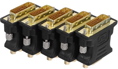 HOMSFOU 5pezzi Adattatore da Dvi Vga Convertitore Dvi Vga Maschio Femmina per Monitor e Computer Connessione Sicura senza Driver Aggiuntivi per Uso Domestico e Ufficio