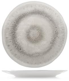 H&H Set 6 Piatti Frutta Selene in Melamina Effetto Reactive Grigio Ø23 cm – Resistenti e Leggeri, Lavabili in Lavastoviglie, Ideali per Frutta, Dolci e Antipasti