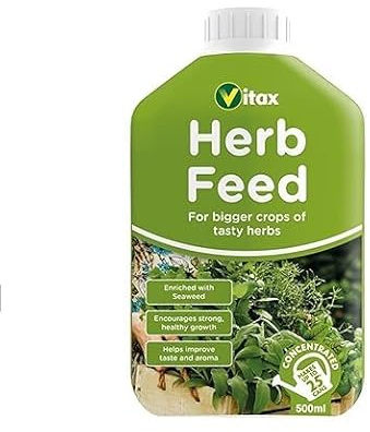 Vitax Liquid Herb Feed 500ml Concentrated Nutrient Blend for Bigger Healthier Flavour Rich Herbs Fast-Acting Seaweed Enriched Formula for Indoor & Outdoor Herb Growth
