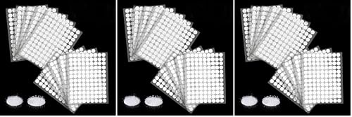 Vinabo 1080 Pcs Scratch Autocollant Double Face, Scratch Autocollant Rond, Adhésif Rond,540 Paires de Points Auto-adhésifs Ronds de 10 mm, pour DIY, Photos,Travaux Manuels etc (Lot de 3)