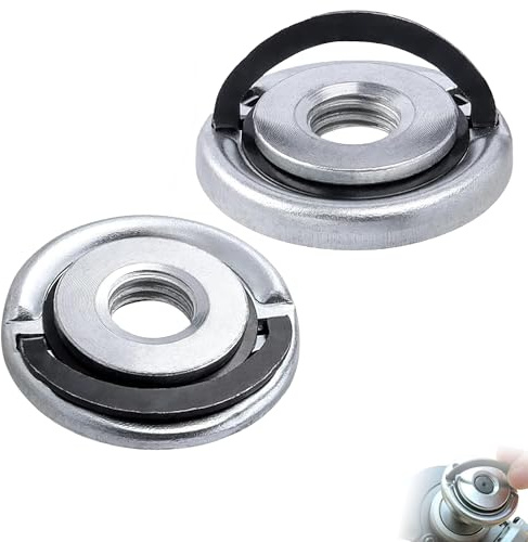 2 Pcs M14 Quick Release Flange Nuts for Angle Grinders - Self-Locking Clamping Nut Replacement Part - Compatible with 115mm to 150mm Cutting Discs - Alloy Steel Pressure Plate