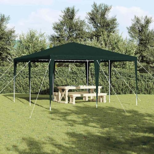 Tendone moderno verde 400 x 400 x 266 cm, tenda da giardino rettangolare in polietilene con telaio in acciaio pieghevole, ideale per terrazze ed eventi