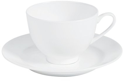 Bitossi Home Set di 6 Tazze da caffè con Piatto, Bone China, Bianco, 6 unità