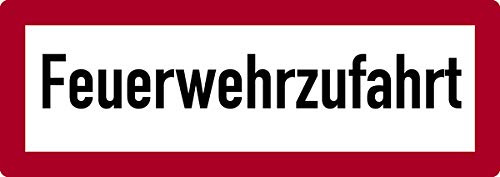 Schild Alu Feuerwehrzufahrt 210 x 594 mm (Parkverbot, Brandschutzschild, Einfahrt freihalten, Einfahrtsschild) wetterfest