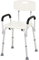 HOMCOM Silla Ducha Personas Mayores Taburete de Ducha Silla para Ducha con Respaldo Altura Regulable Antideslizante y Apoyabrazos Carga 136 kg Ayuda para Baño para Ancianos y Discapacitados