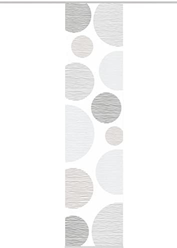 Vision S 84553 | Schiebegardine Borden | halb-transparenter Stoff in Bambus-Optik | 260x60 cm | Farbe: (grau)