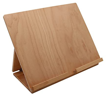Paintersisters® Support de tablette en hêtre, support de lecture, planche à dessin, chevalet de table, support de partitions, support de pad, angle de lecture réglable