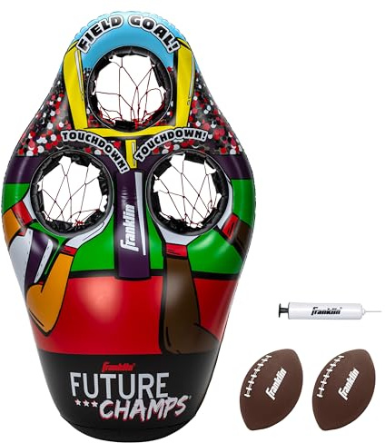 Franklin Sports Kids Football Target Toss Game with 3 Target Holes - 2 7.25 Footballs Included with Pump - 45 Tall