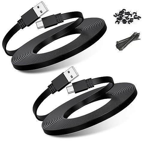 BASESAILOR Cavo Ricarica Micro USB 6M/2P,Cavo Filo Prolunga Caricatore Alimentazione Micro Piatto Lungo per Neos Smartcam,Nest,YI Camera,WyzeCam V3 V4,Blink XT XT2 Mini,Furbo Dog,Netvue