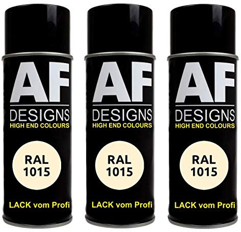 Alex Flittner Designs 3x RAL Lackspray Autolack Buntlack Spraydose RAL1015 HELLELFENBEIN seidenmatt