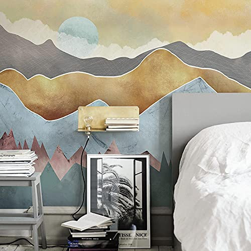 Retro nostálgico abstracto artístico concepción paisaje papel tapiz TV papel tapiz de fondo sala de estar sofá dormitorio estudio revestimiento de paredes-140cmx100cm