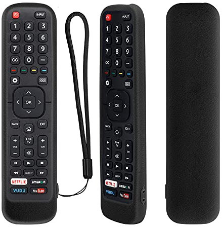 Funda Protectora de Silicona para Hisense Mando a Distancia, EN2X27HS EN2BI27H EN2BO27H EN2A27, Funda Mando para Hisense, Antideslizante, A Prueba de Golpes, Lavable (Negro)