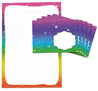 JuNa-Experten Briefpapier-Set für Mädchen Kinder Briefblock liniert mit Umschlägen Umschlag (Block A4 mit 25 Blätter + 15 Umschläge)