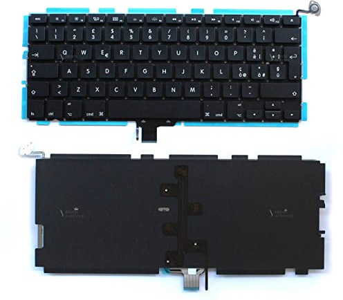CLICK HELP Tastiera Notebook Compatibile sostitutivo per Apple MacBook PRO 13.3 A1278 (2008) (2009) (2010) (2011) (2012)(RETROILLUMINATA)