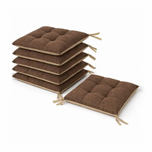 LEONARDO HOME - set 6 cuscini sedia da cucina double face, cuscino 4 punti con lacci imbottito - cuscini coprisedia da cucina - 100% Made in Italy