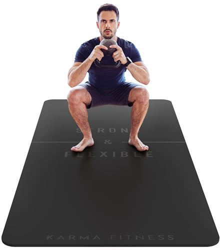 Tappetino grande per esercizi – Tappetino da allenamento extra spesso da 10 mm (183 cm x 81 cm) – Tappetino yoga antiscivolo in TPE per donne e uomini – Tappetino per pilates, HIIT, fitness e palestra