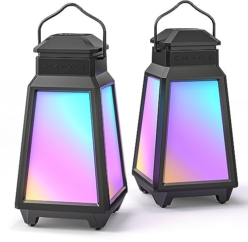 Inwa Altavoz Bluetooth Inalámbrico, Luz Nocturna RGB, Luz Rítmica, Luz Respirante, IP65, 8 Modos De Luz, 4 Niveles De Brillo, Sync hasta 100, Ideal para Ruido Blanco, Sueño, Regalo, Echo Dot (1 Par)