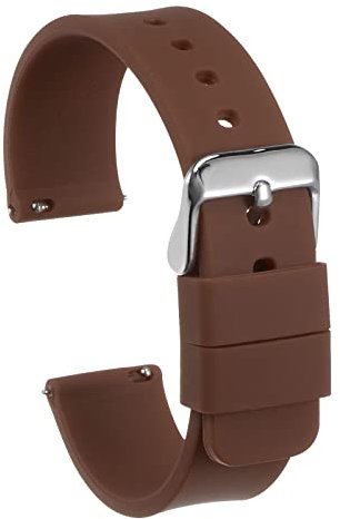 sourcing map Silicone Watch Band 20mm Width Quick Release Soft Rubber Replacement Watch Strap with Stainless Steel Buckle for Men Women, Brown