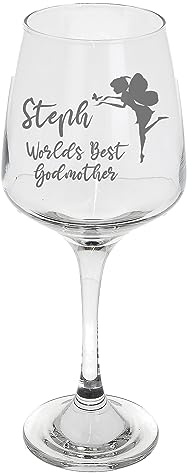 Always Looking Good Personalised Engraved Godmother Wine Glass Gift Engraved 400ml Wine Glass Stemmed Red Wine Fairy Godmother Gift