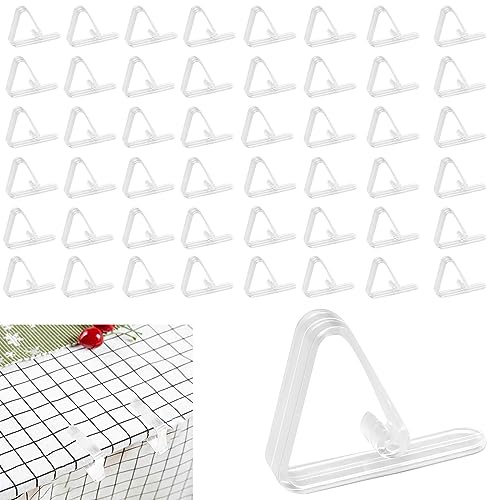 48 Pcs Plastic Table Cloth Holder - Clear Clips for Outdoor Picnic Tables, Skirt Clip to Hold Down Tablecloth for Party Events