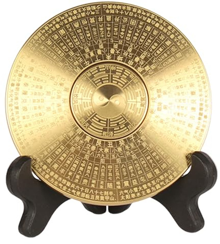 Reheyre Drehbarer Feng Shui Kompass Luo-Pan, rostfreier Retro-Stil, chinesischer Tai Chi Bagua, Messing-Kompass für Glück, Heimplanung, Dekoration, C