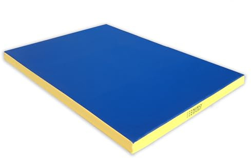 RoniKids Materassino di Caduta 140 x 100 x 8 cm (blu/giallo) Tappetino da Allenamento Tappetino da Ginnastica per Esercizi Fitness Stuoia Sportiva impermeabile