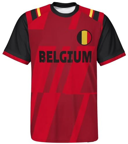 YuanDiann 2024 Europea/America Calcio Coppa Magliette Soccer Tifosi Fare Il Tifo Sport Casual Uomo Donna Stampa Manica Corta Girocollo Traspirante Asciugatura Veloce T Shirt Maglia Belgio 4XL