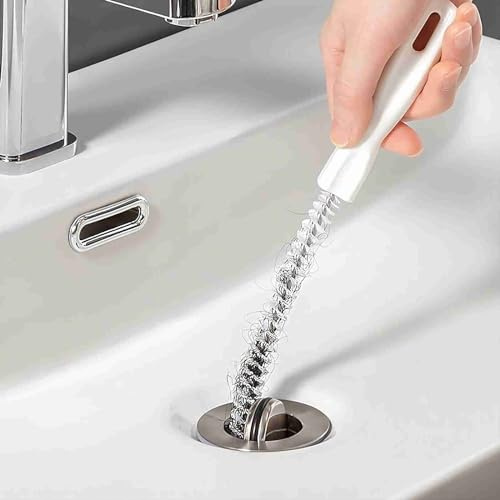 4 cepillos flexibles para desatascar desagües, cepillo de limpieza de tuberías para baño, cocina, quitar el pelo largo, 45 cm