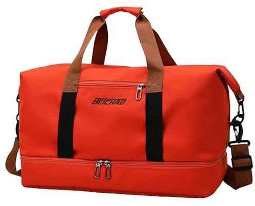 ZuoXun Bolsa de viaje Grande Fashion Mochila De Viajes De Campamento Multifuncional Bolsa De Gimnasia De Hombro Grande, Rojo, A