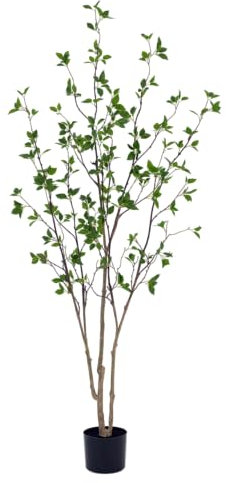Haplant 6FT Artificial Citrus Tree, Lifelike Leaves, Minimalist Faux Plant