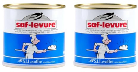 SAF Levure Active Dry Yeast 2x500g - Ideal for Baking Bread & Pastries - Easy to Use, Provides Consistent Results, Shelf-Stable, Convenient Storage