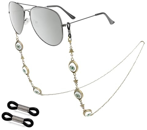 EegantCho Modische Brillenkette der Frauen, Sonnenbrille Anti Verlust, Lesebrille Rahmen, vergoldeter Farbschutz, exquisite Geschenkbox Verpackung